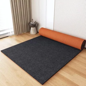 Customizable Size Machine Made Single Stripe Modern Non Slip Polyester & PVC Ribbed Door Mat Washable for Home Hotel Weddings