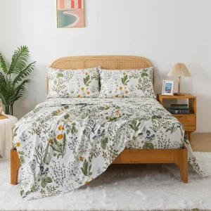 Customizable Size Printed 4 Piece Bedding Set Soft Durable Flat Sheet Pillowcase 100% Egyptian Cotton Fitted Sheet for Home