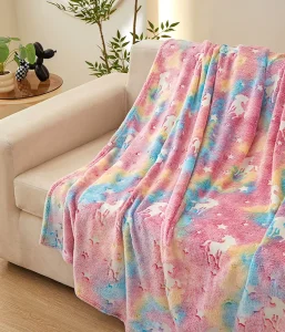 Customizable Soft Luminous Printed Flannel Blanket Cozy Warm Throw for Home Daily Use