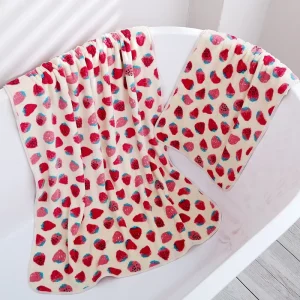Customizable Solid Color Pink & Blue Plain Soft Fleece Hand Towel Set Absorbent & Anti-shedding