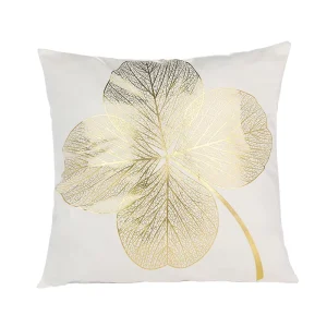 Customizable Square Woven Gold Foil Stamping Throw Pillow Sofa Cushion Modern Minimalist Home & Hotel Use Lumbar Pillowcase