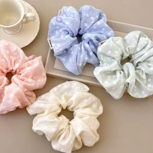 Customizable Sweet Girly Minimalist Hair Tie Ponytails Princess Style Hair Band Korean Version Large Floral Scrunchie