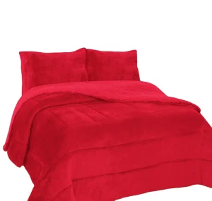 Customizable Vintage European American Style Beige Black Red Sherpa Comforter Set Queen Bedding 3 Piece Soft Warm
