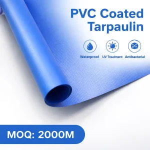 Customizable Vinyl Fabric UV Resistant Anti-Mildew 650gsm 1000D Blue PVC Coated Tarpaulin for Gym Mat
