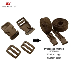 Customizable Waterproof Plastic Webbing Strap with Classic Side Release Buckle and Tri-Glide Adjuster for Luggage Safety
