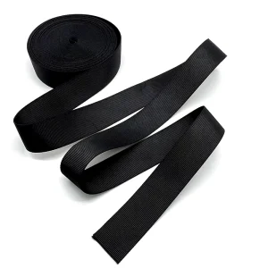 Customizable width Black Plain weave Lightweight Nylon Webbing for Outdoor Bags and Luggage