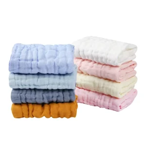 Customization 100% Cotton Baby Towel Candy Colors Custom Muslin Baby Towel