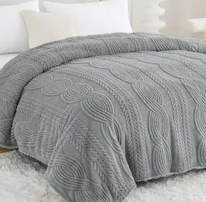 Customization Bed Blanket Flannel Fleece Blanket for Bed Couch 3D Jacquard Stylish Design Bed Blankets for All Season