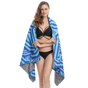 Customization Double Sided Quick Drying Absorbent Velvet Solid Color Summer Swimming Bath Microfiber Yoga Sports Beach Towels