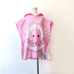 Customization Heat Transfer Printing Microfiber Kids Hooded Beach Towels Beach Surfing Swimming Children’s Hooded Towel