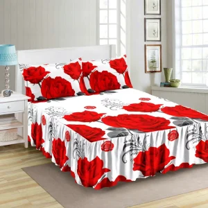 Customization High Quality Bed Skirt 3 Pieces Set Full Size Bedding Set Bed Skirts Sheet Set for Home