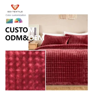 Customization Polyester Bubble Flannel Throw Blanket Ultra Soft Plush Cozy Blanket for Bed Couch Sofa