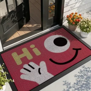 Customization Printing logo Anti Slip Durable Rubber Elastic Flooring Mat Indoor Outdoor Entrance Door Mat for Home Office