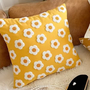 Customize Embroidered Flora Pattern Throw Pillows 100% Polyester Eco Friendly Pillowcase