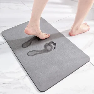 Customize Fast Water Drying Super Absorbent Non Slip Diatomite Earth Bath Mats Stone Bath Mat for Bathroom