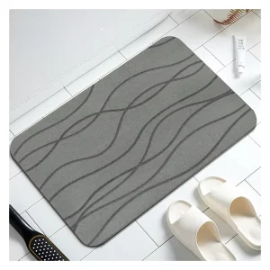 Customize Fast Water Drying Super Absorbent Non Slip Diatomite Earth Bath Mats Stone Bath Mat for Bathroom