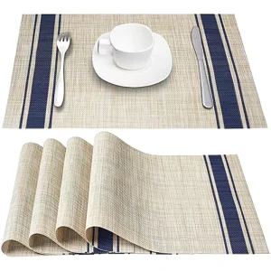 Customize OEM Elegant Vinyl Placemats Table Mat Kitchen Stain Resistant Placemats Plastic Placemats for Kids