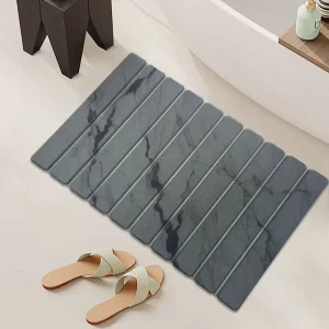Customize Super Absorbent Non-Slip Diatomite Earth Bathroom Rug Folded Stone Bath Mat