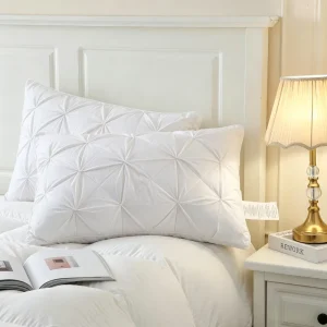 Customize Twist Neck Pillows High Grade White Goose Down Feather Pillow Soft Sleeping Classic Decorative Bed Pillow