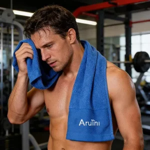 Customized 100% Cotton Embroidered Soft Strong Water Absorption Pure Cotton Gym Towel Various Colors logo