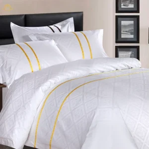 Customized 100% Cotton Hotel Quality Bed Sheet Sets Plain Style Satin Jacquard Floral Pattern Flat Sheet 4-Piece for Home Use