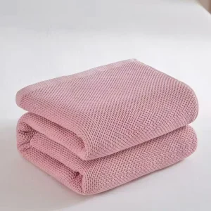 Customized 100% Cotton Summer Throw Blanket Crocheted Soft & Airy Anti Dust Mite Decorative for Office & Home