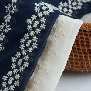 Customized 100% Polyester Eco friendly Guipure Lace Fabric Soft Embroidery Knitted Baby Kids Clothes Wedding Bags Tear Resistant