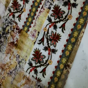 Customized 100% Polyester Fabric Soft Flowy Linen like Bohemian Print for Girls Women Dresses Skirts Shirts Clothing
