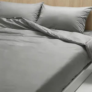 Customized 100% Polyester Microfiber Bedding Set Solid Color Soft Duvet Cover Set