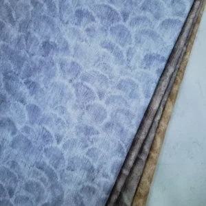 Customized 100% Polyester Print Fabric Soft Flowy Linen like Fan shaped Pattern for Girls Women Dresses Skirts Shirts Clothing