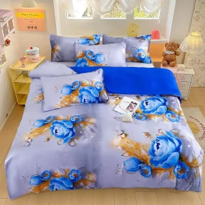 Customized 3-Piece Geometric Pattern Eco-Friendly Breathable 200TC Woven Bedding Set for King/Queen Sizes Modern Style