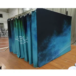 Customized 360 Photo Booth Backdrop LED Light Enclosure Backdrop Gold Background