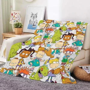 Customized 3D Print Cartoon Anime Rugrates Plush Blanket Super Soft Fluffy Cozy Winter Home Throw Warm Fleece Blankets