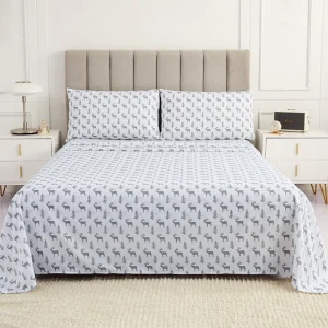 Customized 4-Piece Microfiber Bedding Set Fitted Sheet Flat Sheet Pillowcases-Modern Printed