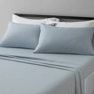 Customized 4 Pieces Sheet Set Microfiber Striped Sheet Set Soft Bedding Set