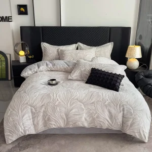 Customized 4 piece Simple Three dimensional Floral patterned Eco friendly Plush Duvet Cover Set
