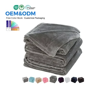 Customized All Season Lightweight Luxury Microplush Flannel Fleece Blanket for Bed