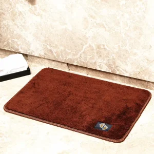 Customized Anti Slip Fluffy Bath Mat Modern Solid Design Polyester Non Woven Bottom Water Absorbing Eco Friendly 1.6CM Thick