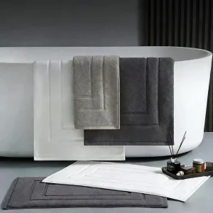 Customized Bath Mat Jacquard White Super Absorbent Bath Mat Large 50*80cm Bathroom Floor Towel