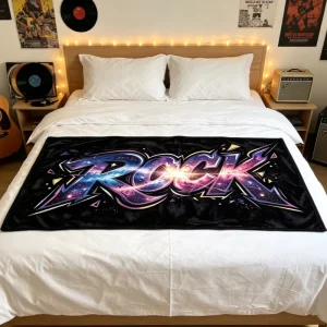 Customized Bed End Decorative Throw Blanket DIY Graffiti Soft Reusable Logo Blankets for Kids Adults Home Bedroom Decor