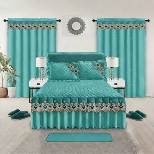 Customized Bed Skirt Sheet Match with Curtains Bed Skirt 10PCS King Size Bedding Set Cotton Touch Bedding Sets