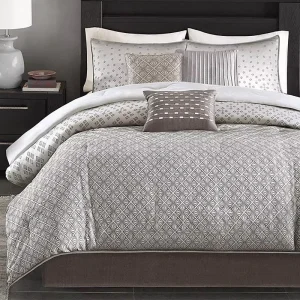 Customized Bedding Set 7Pcs Jacquard Luxury High Quality Microfiber Fabric Polyester Filling Bed Sheets Floral Striped