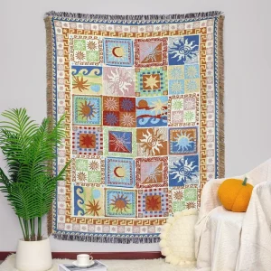 Customized Boho Rug Jacquard Woven Lightweight Four Seasons Blanket Tapestry Picnic Home Use