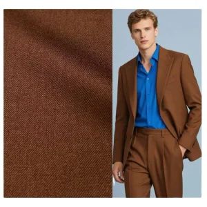 Customized Boys & Girls Wrinkle Free 210G/M 43% Wool 53% Polyester 4% Spandex Twill Woven Worsted Uniform Suits Fabric