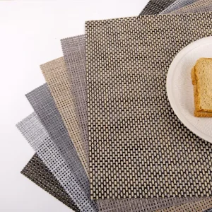 Customized Classic Eco Friendly Home Washable Heat Resistant 4×4 Square Placemat with Coaster Plate