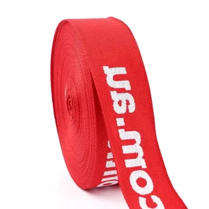 Customized Color Nylon Webbing 2cm Luggage Letter Logo Eco-Friendly Woven Tape Straps Jacquard For Bags