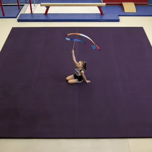 Customized Color Purple XPE Foam Carpet Roll Out Mat for Cheerleading Gymnastics Anti Slip Shock Absorption 3.5-10cm Thickness