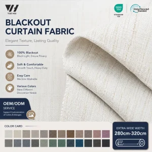 Customized Color Size BS5867 Flame Retardant Waterproof 100% Polyester 130GSM Blackout Fabric Roll for Luxury Villa Drapes