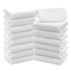 Customized Color White Microfiber Cloth Face Towel