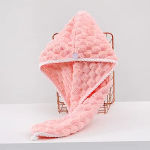 Customized Color Woven Microfiber Ultra Soft Eco Friendly Quick Drying Hair Towel Wrap Cloud Edging Thickened Water Absorbing